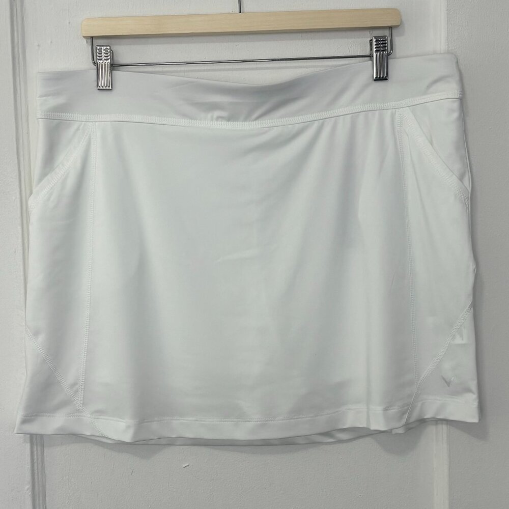NWT Callaway Women's White Opti-Dri Skort, UPF 50 Protection, Sz XL w/Disclaimer